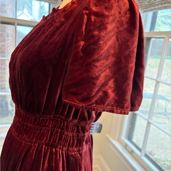 Somerset Maxi dress Holiday edition burgundy velvet MP - Picture 3 of 5